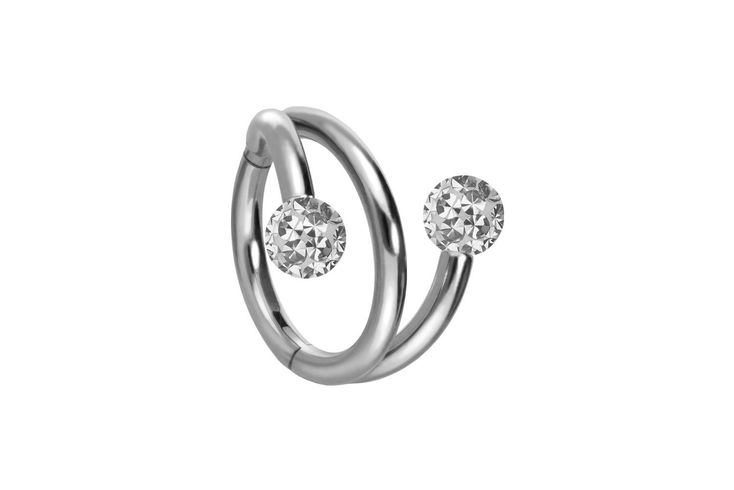 Titan Segmentring Clicker Piercing mit Innengewinde 3 RINGE + 2 EPOXY-KUGELN